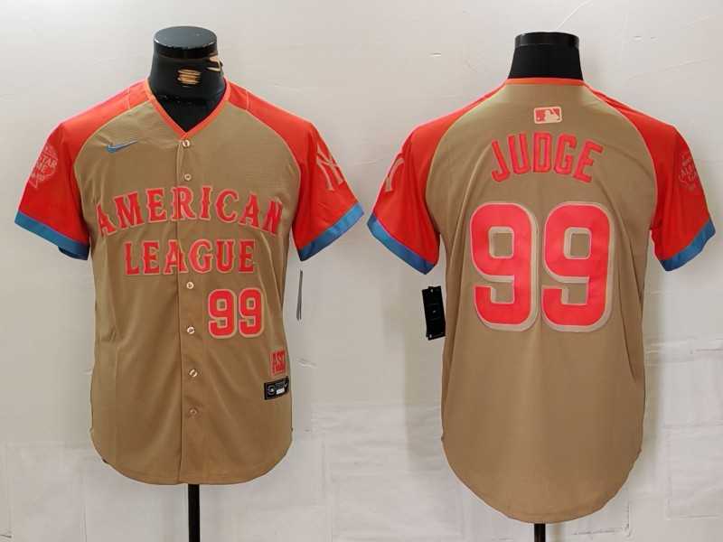 Men%27s New York Yankees #99 Aaron Judge Number Cream 2024 All Star Limited Stitched Jersey
